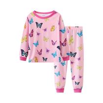 Unicórnio cartoon pijama para meninas, manga longa, duas peças set