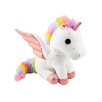 Unicórnio de Pelúcia Comnonage 30 cm com Asas Macias e Cauda Arco-Íris Unicórnio de Pelúcia Comnonage 30 cm com Asas Macias e Cauda Arco-Íris