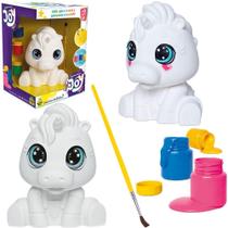 Unicornio de vinil com 3 tintas 20g + pincel artistico joy pintura - SAMBA TOYS Unicornio de vinil com 3 tintas 20g + pincel artistico joy pintura - SAMBA TOYS