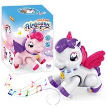 Unicórnio Musical com Asas e Luzes coloridas que anda Pônei Pretty Horse