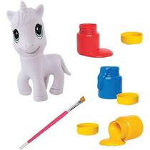 Unicórnio para pintar colorir educativo infantil 3 tintas + pincel Unicórnio para pintar colorir educativo infantil 3 tintas + pincel