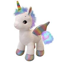 Unicórnio pelúcia brinquedo, 15 "Unicórnio Stuffed Animals para meninas, Rainbow Unicórnio Presente de boneca de pelúcia para crianças Babies Birthday Party (branco) ... - Putrer