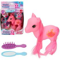 Unicornio/poney de vinil + espelho e escova - 3 pcs