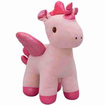 Unicórnio Rosa Com Asas 51.5Cm - Pelúcia Unicórnio Rosa Com Asas 51.5Cm - Pelúcia
