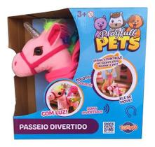 Unicornio Rosa Play Full Pets Coleira Com Controle - C/Som , Luz e Movimento - Toyng