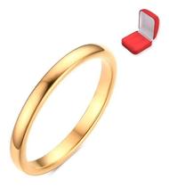 Unidade Aliança Anel Aço 316l Banhado A Ouro18k Unidade Aliança Anel Aço 316l Banhado A Ouro18k