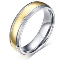 Unidade Aliança/ Anel De Compromisso Titânio Banhado A Ouro