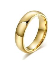 Unidade Aliança Clássica Tungstênio 6 Mm Banho Ouro 18k Unidade Aliança Clássica Tungstênio 6 Mm Banho Ouro 18k