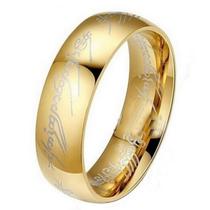 Unidade Anel Senhor Dos Anéis Titânio Banhado Ouro 18k Unidade Anel Senhor Dos Anéis Titânio Banhado Ouro 18k