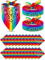 Unidade de bandana tipo 36 peças de algodão Paisley Rainbow 54x54cm Unidade de bandana tipo 36 peças de algodão Paisley Rainbow 54x54cm