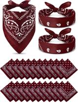 Unidade de bandana tipo 36 unidades 54 x 54 cm Paisley Wine Red Unidade de bandana tipo 36 unidades 54 x 54 cm Paisley Wine Red