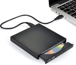 Unidade de DVD de CD externo, Blingco USB 2.0 Slim Protable External CD-RW Drive DVD-RW Burner Writer Player para Laptop Notebook PC Desktop Computer, Preto