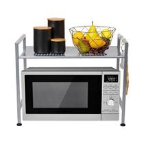 Unidade de prateleira do forno micro-ondas do Leitor de Mentes com 2 ganchos para utensílios de cozinha, toalhas e muito mais