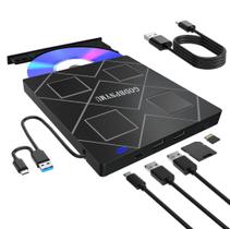 Unidade Externa de DVD GODBPNYMU 5 em 1 USB 3.0 Tipo C