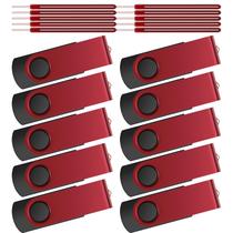 Unidade flash Kepmem 64GB USB 2.0, pacote de 10 com cordões vermelhos Unidade flash Kepmem 64GB USB 2.0, pacote de 10 com cordões vermelhos