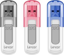Unidade flash Lexar JumpDrive V100 32 GB USB 3.2 Gen 1, pacote com 3