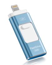 Unidade flash ROSPE de 256 GB com certificação Apple MFi para iPhone azul