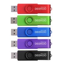 Unidade flash USB DEEKOO 32GB Memory Stick USB 2.0, pacote com 5