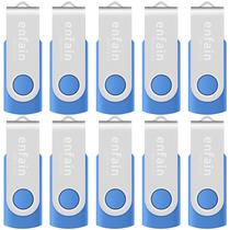 Unidade flash USB Enfain 16GB USB 2.0, pacote com 10 unidades, azul com indicador LED Unidade flash USB Enfain 16GB USB 2.0, pacote com 10 unidades, azul com indicador LED