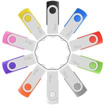 Unidade flash USB Enfain 64GB USB 2.0, pacote com 10 cores variadas