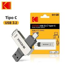 Unidade Flash USB KODAK 32GB 64GB 128GB Tipo a Tipo C Para PC Android Smartphone Memory Stick