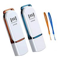 Unidade flash USB MosDart 64GB USB 2.0 exFAT, pacote com 2 unidades com luz LED Unidade flash USB MosDart 64GB USB 2.0 exFAT, pacote com 2 unidades com luz LED