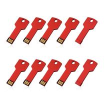 Unidade flash USB RAOYI 4GB USB 2.0 em forma de chave de metal vermelha x10