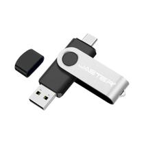 Unidade Flash Usb Tipo C De Metal Preto 64gb 32gb 16gb Pen Drive Rotativa Para Android Phone Memory