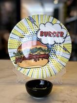 Unidade prato Burger Collection c/ mini molheira branca 1ª linha Alleanza 01