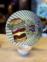 Unidade prato Burger Collection c/ mini molheira branca 1ª linha Alleanza 03