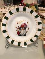 Unidade prato sobremesa vidro natal encantado verde 19cm