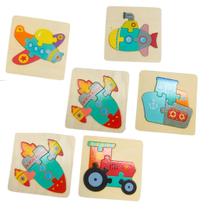 Unidade Quebra Cabeça Madeira Mini Veículos e Transportes Colorido