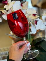 Unidade taça agua/vinho em cristal ecologico 580ml vermelha Unidade taça agua/vinho em cristal ecologico 580ml vermelha