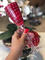 Unidade taca champanhe de vidro orquidea vermelho 200ml wolff