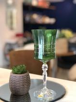 Unidade taça para vinho/agua Grace Lapidada em Cristal Ecologico 300ml cor verde oliva - Bohemia