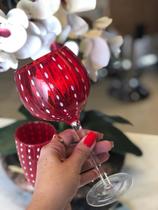 Unidade taca vinho de vidro orquidea vermelho wolff