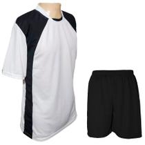 Uniforme 20+1 Camisa Branco/Preto, Calção Preto e Goleiro