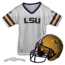 Uniforme de Futebol Americano Infantil Franklin Sports LSU Tigers - Capacete, Jersey e Cinta de Queixo