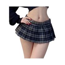 Uniforme Escolar Feminino Sexy JK Mini Saia Xadrez Fofa Plissada Cosplay Roupa De Estudante