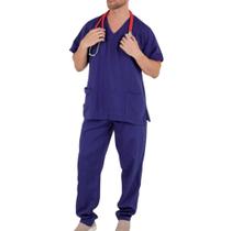 Uniforme Hospitalar Enfermagem Masculino Scrub Marinho Plus Size Ph - S
