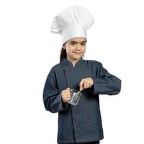 Uniforme Infantil Avental Dólmã Unissex - Jeans - G - 1 unidade - Cromus Linha Profissional Allonsy - Rizzo