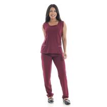 Uniforme Regata E Calça Helanca Prático Elástico E Flexível Para Copeira, Faxineira, Empregada Doméstica