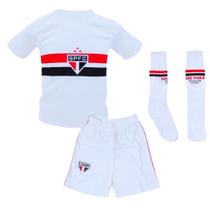 Uniforme São Paulo Infantil Branco Kit Com 3 Pçs Oficial Uniforme São Paulo Infantil Branco Kit Com 3 Pçs Oficial