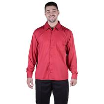 Uniforme Social Masculino: Camisa Manga Longa em Tecido de Microfibra - Vermelho