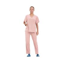 Uniformes De Enfermagem Femininos Com Decote Em V, Em Poliéster E Elastano, Respiráveis, Para