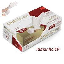 UNIGLOVES - Luvas Látex Branca Sem Pó - Tamanho EP - Conforto Premium Quality - 100 Un