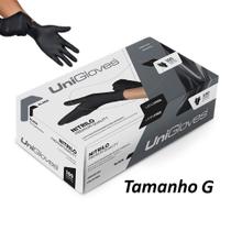 UNIGLOVES - Luvas Nitrilo Black Sem Pó - Tamanho G - Premium Quality - 100 Un