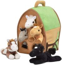 Unipak Plush Farm House Carrying Case com 5 cavalos