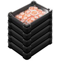 UniqTraySystem 5-Pack Token One-Cell Box para peças de jogos de tabuleiro, meeples, Dice, Tokens (5 bandejas modulares com uma tampa removível transparente)