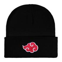 Unisex Anime Akatsuki vermelho nuvem bordado malha chapéu Bonnet, Cosplay, quente, outono, inverno